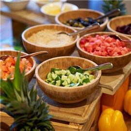 Freshly prepared salad buffet